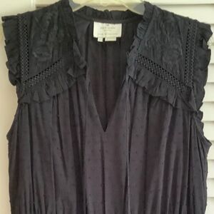 KATE SPADE BLACK EMBROIDERED LACED FULLY LINED TIERED MIDI VISCOSE WOMAN…